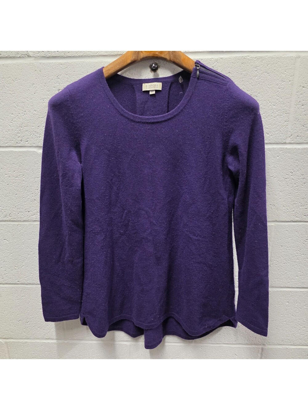 Kinross Cashmere Women's Purple  Cashmere Long Sleeve Jumper Sweater M 20x30